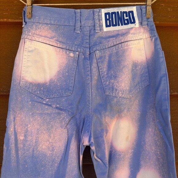 Vintage Bongo Custom High-Rise Straight Jeans With Ankle Zips Size 14 Blue & Pin - Picture 11 of 15